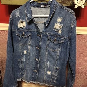Justfab Distressed Jean Jacket